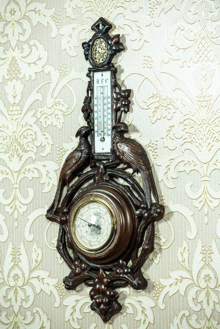 Walnut Barometer in a Carved Case, circa 1880