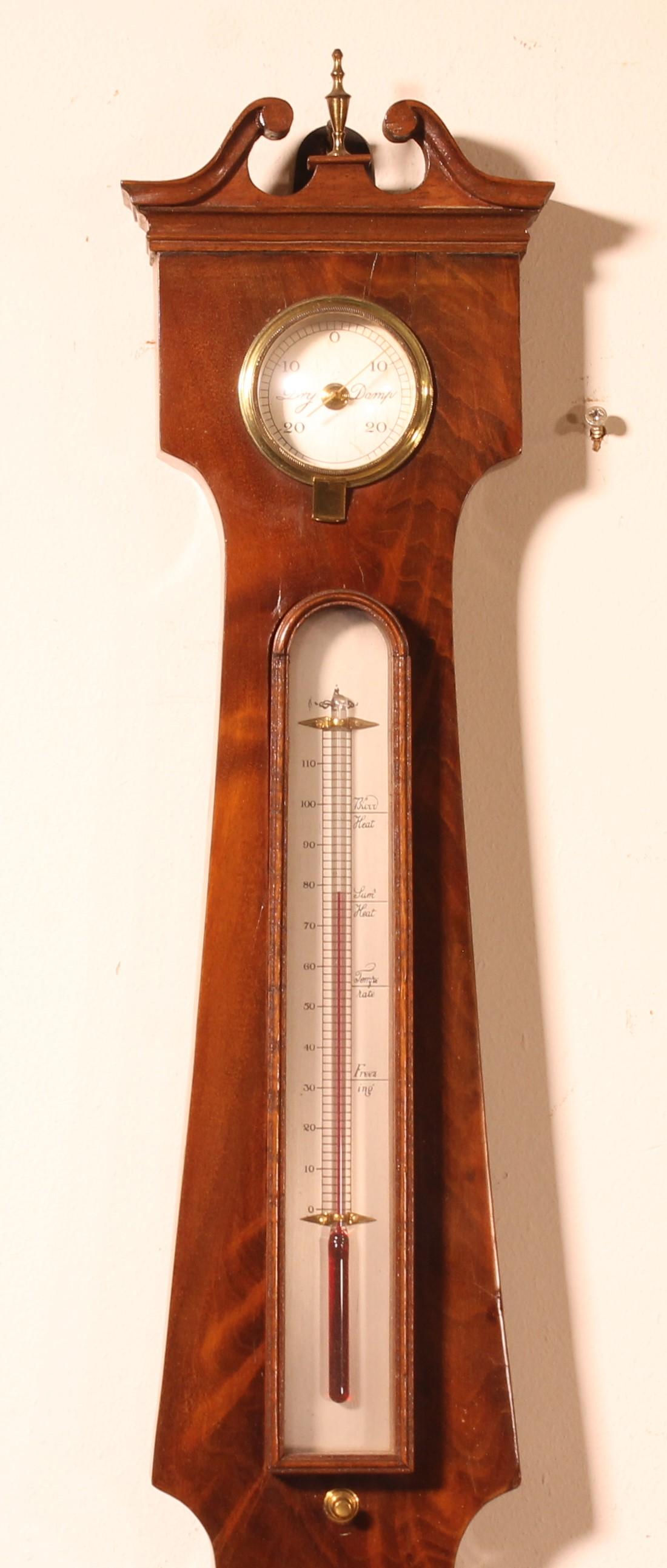 Barometer aus Nussbaumholz, 19. Jahrhundert (Viktorianisch) im Angebot