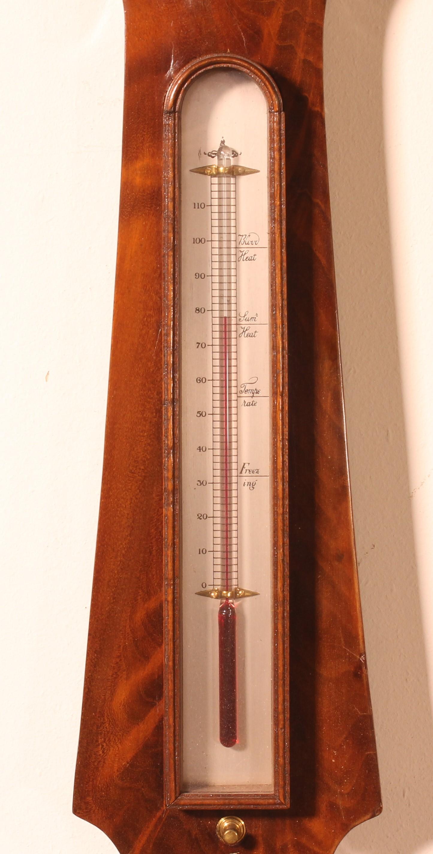 Barometer aus Nussbaumholz, 19. Jahrhundert im Zustand „Gut“ im Angebot in Brussels, Brussels