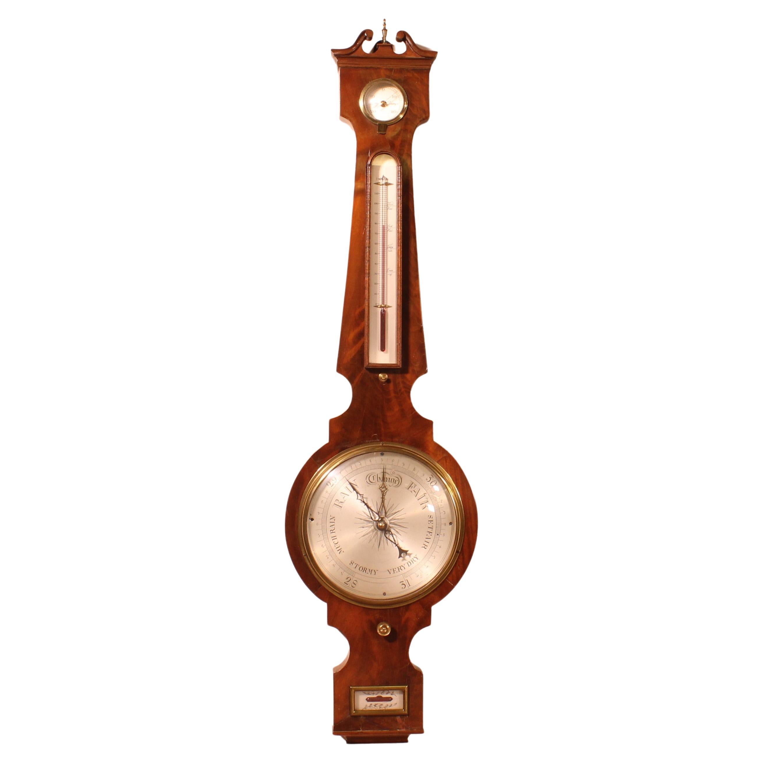 Barometer aus Nussbaumholz, 19. Jahrhundert im Angebot