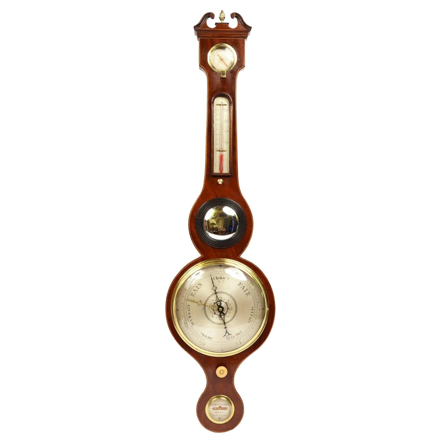 19th Century Antique Barometer Joseph Solcha Hull Antique Forecast Instrument