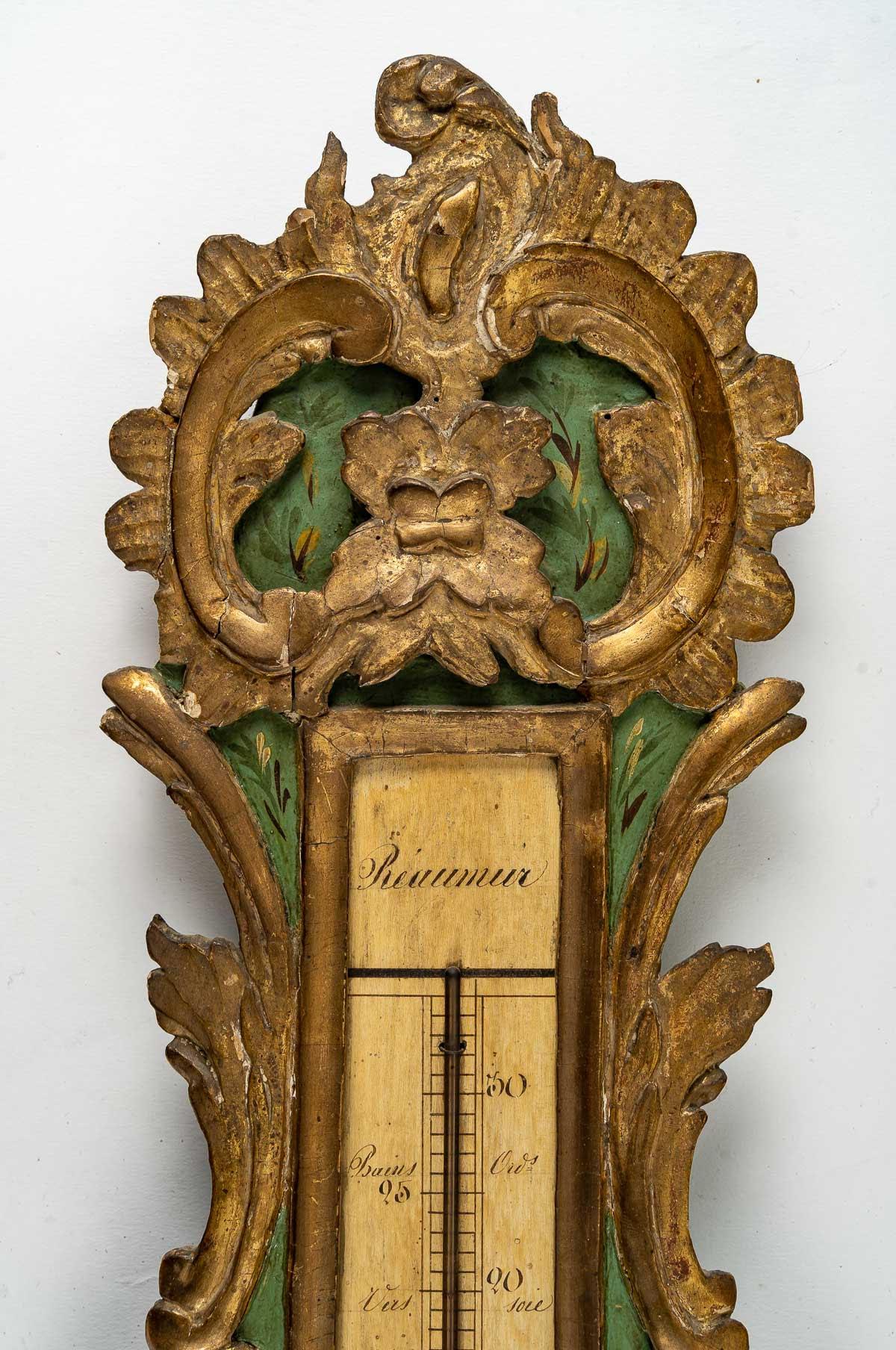 Barometer, Thermometer, Louis XV.-Periode (Handbemalt)