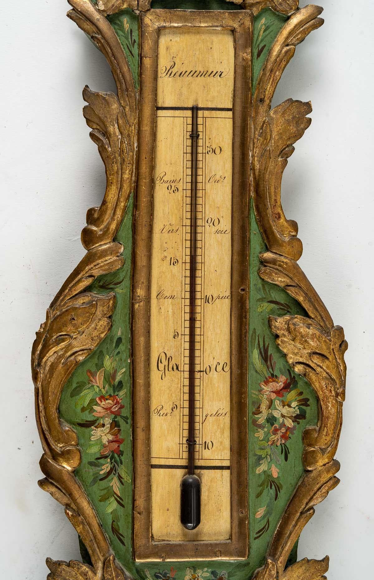 Barometer, Thermometer, Louis XV.-Periode im Zustand „Gut“ in Saint-Ouen, FR