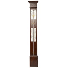 Antique Barometer with Double Thermometer, Italian Manufacture, Mid-19th Century