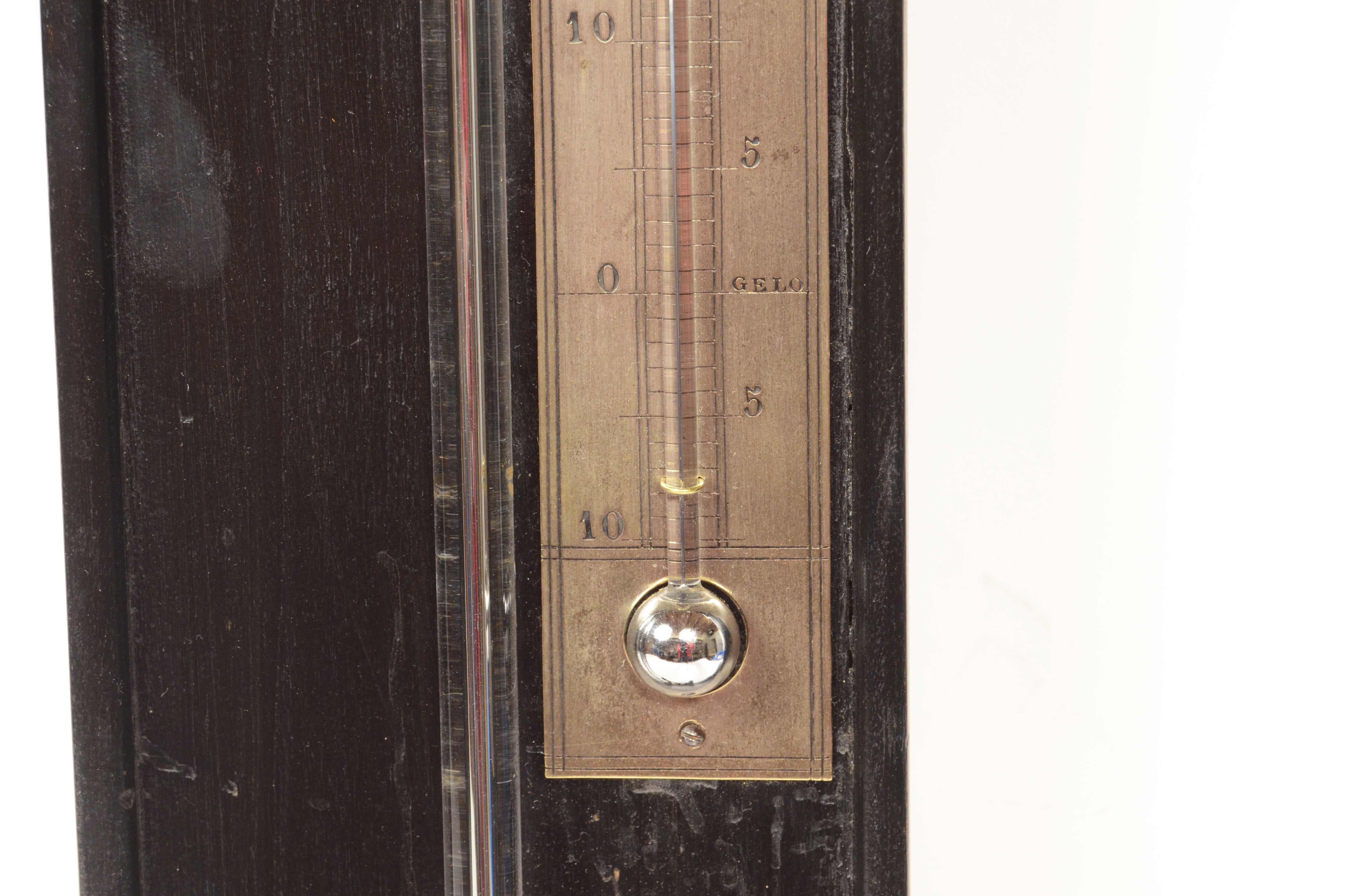 Ebonized wood stick barometer signed TECNOMASIO ITALIANO circa 1870 For Sale 6