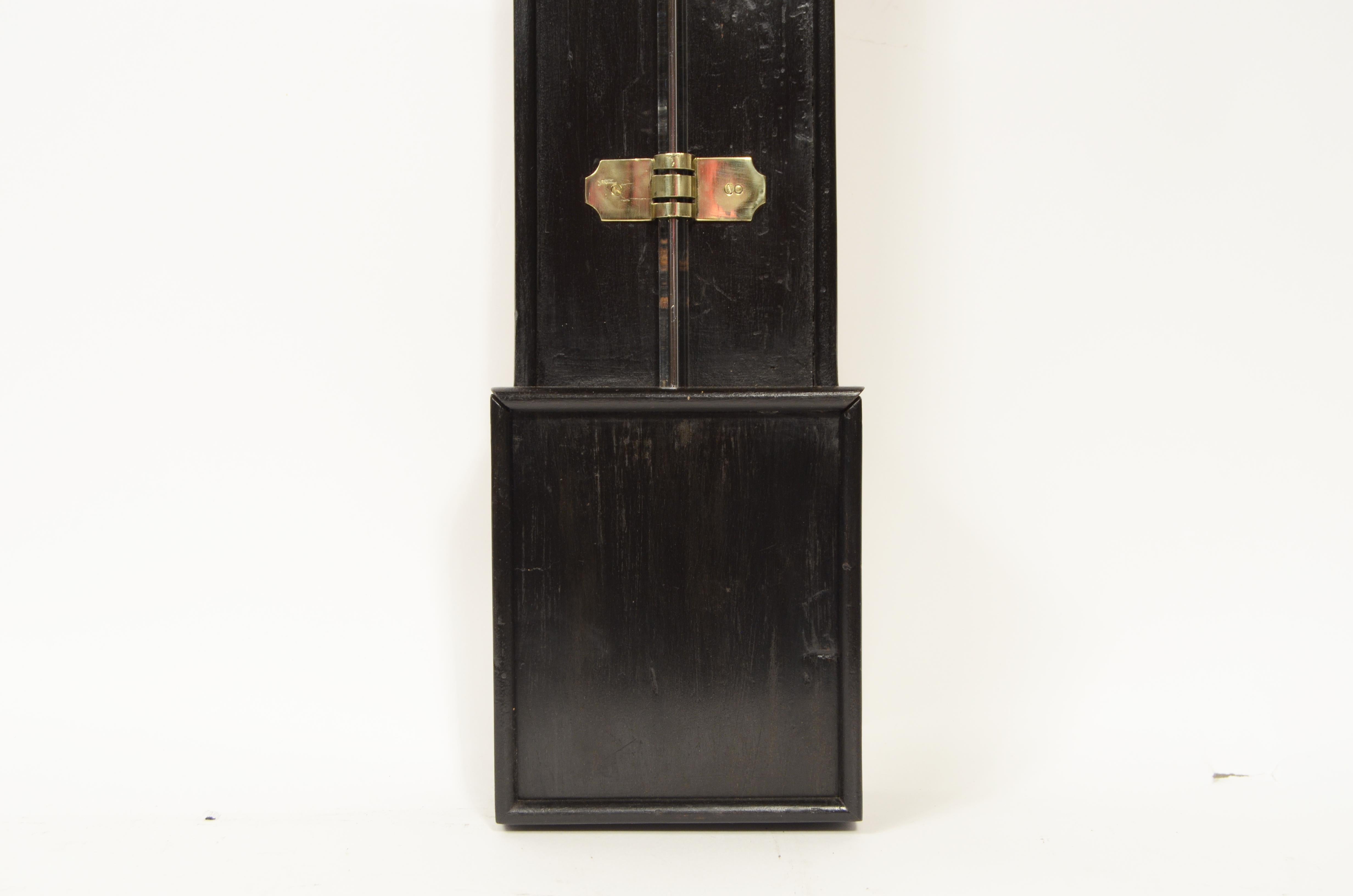 Ebonized wood stick barometer signed TECNOMASIO ITALIANO circa 1870 For Sale 8