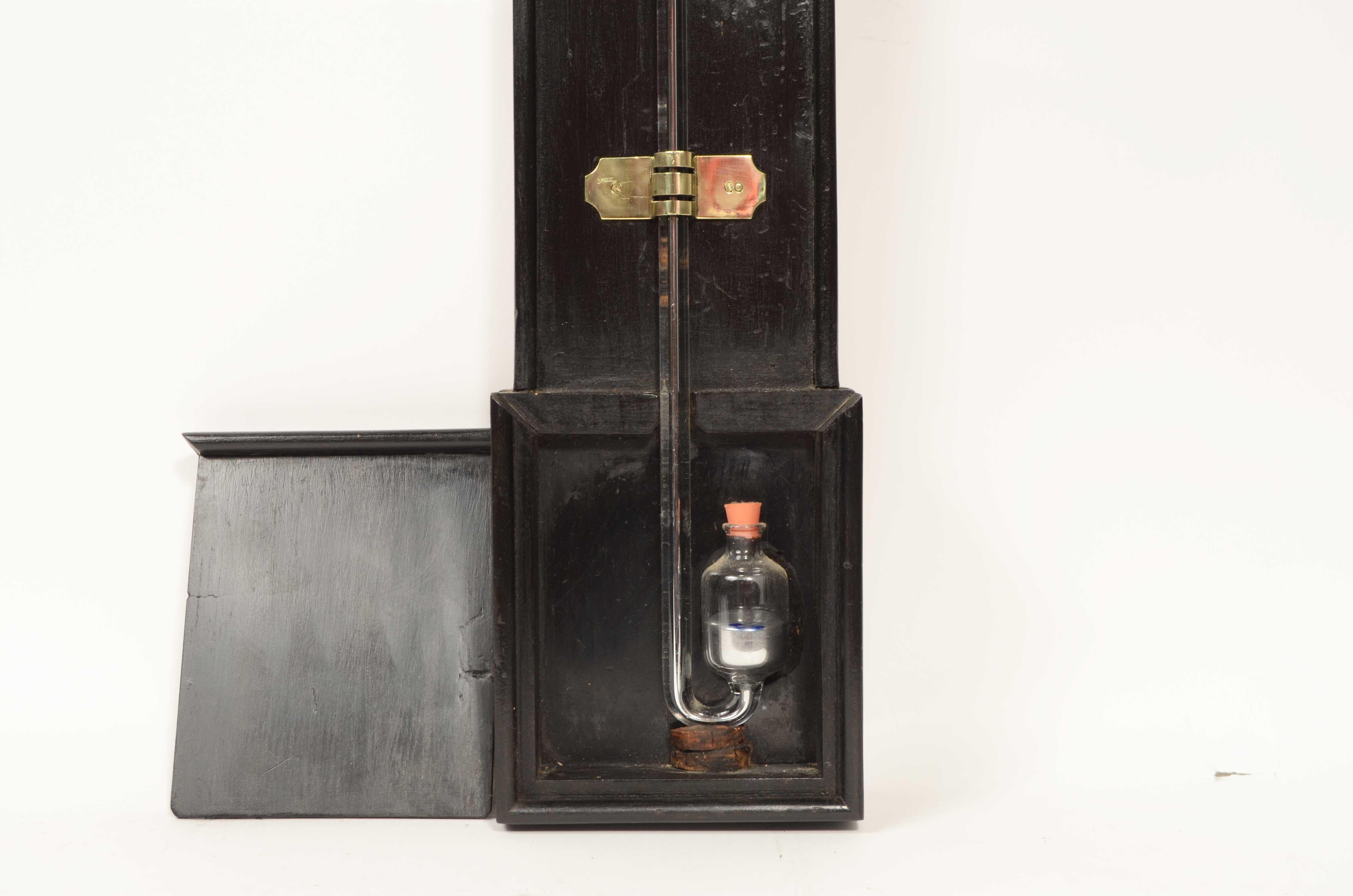 Ebonized wood stick barometer signed TECNOMASIO ITALIANO circa 1870 For Sale 9