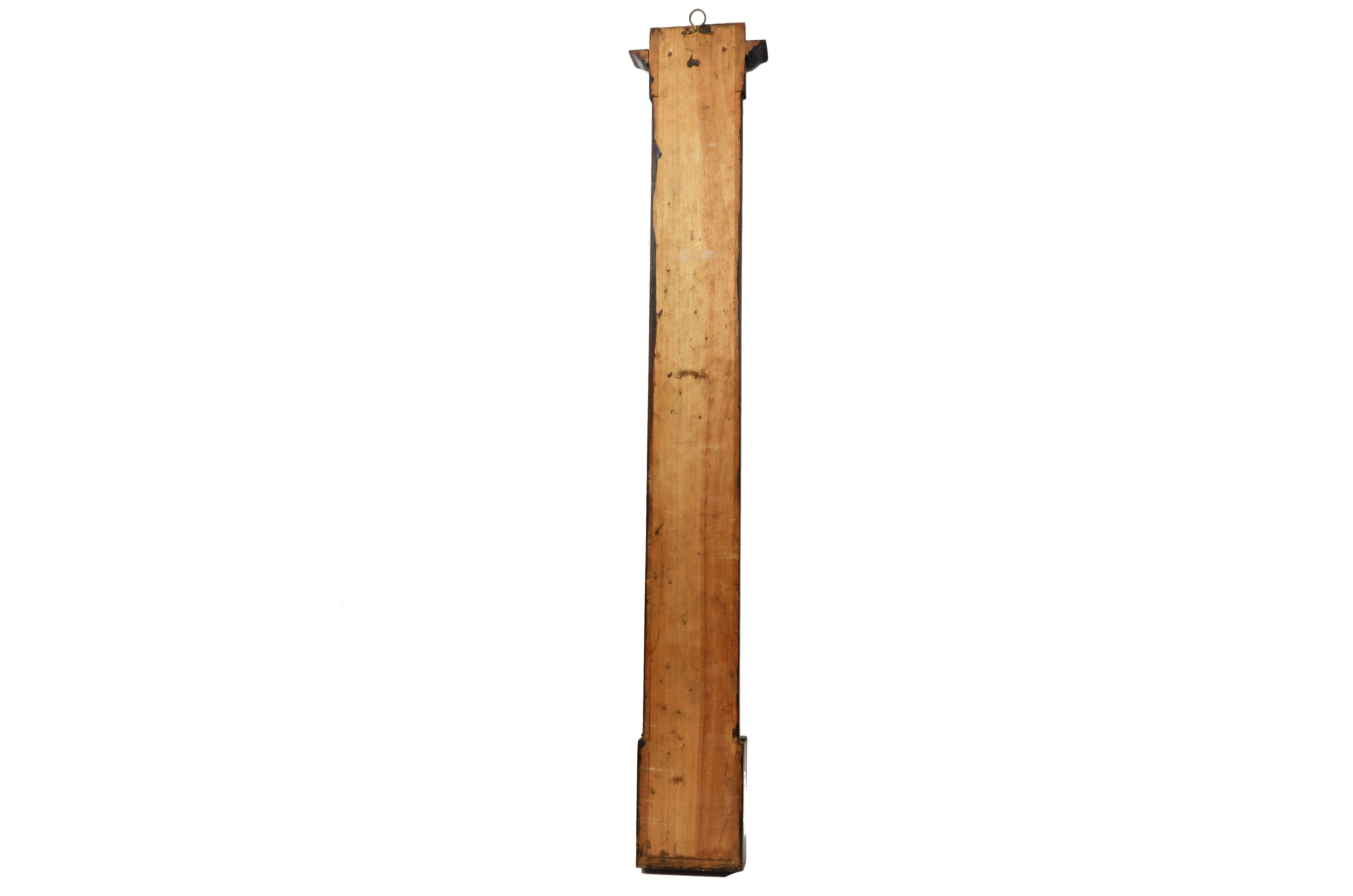Ebonized wood stick barometer signed TECNOMASIO ITALIANO circa 1870 For Sale 11