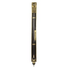 Wooden stick barometer threaded brass at the edges John Maineri 1820