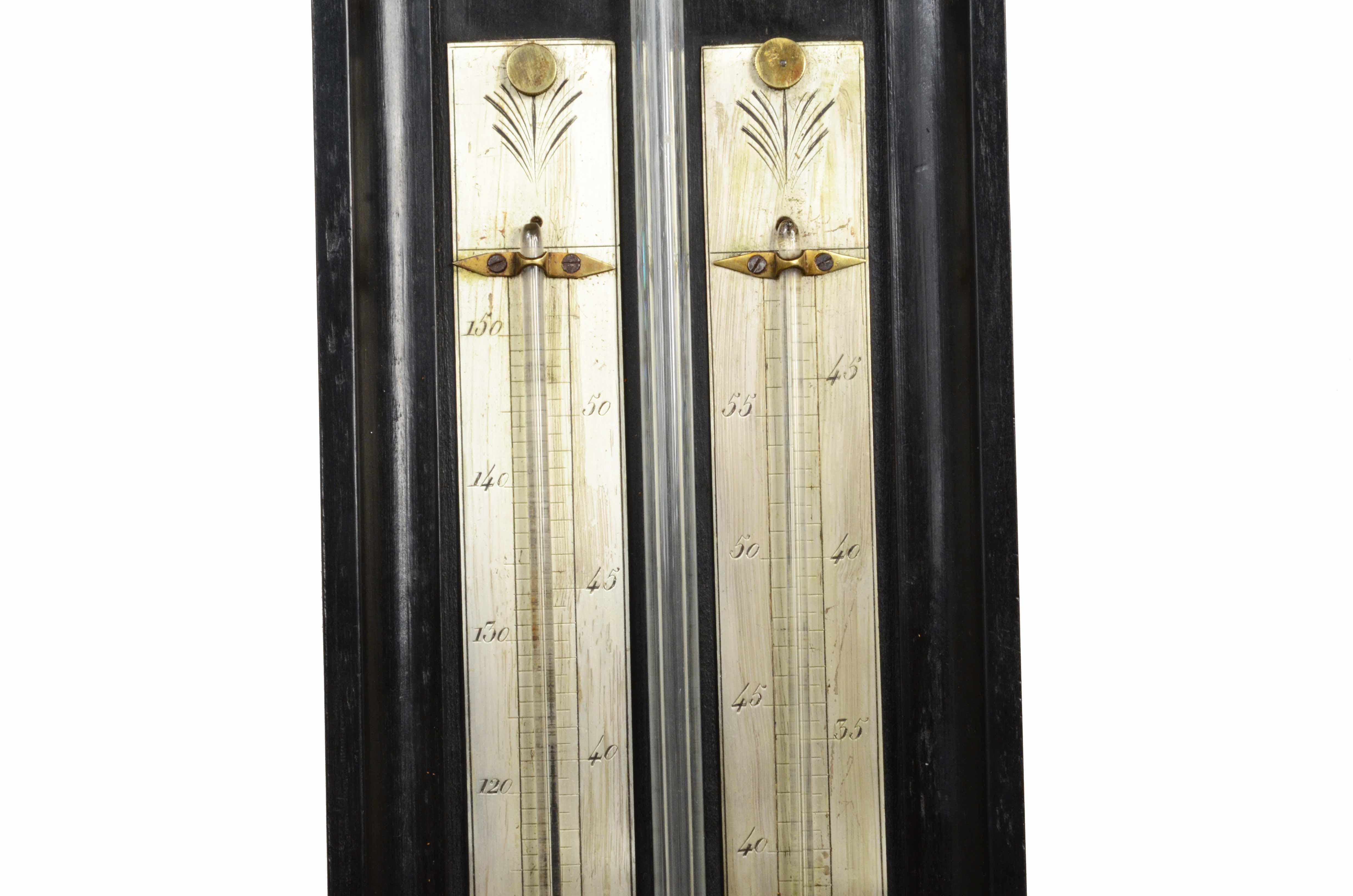Stick barometer in glass and wood case Northern Italy early 19th century For Sale 5