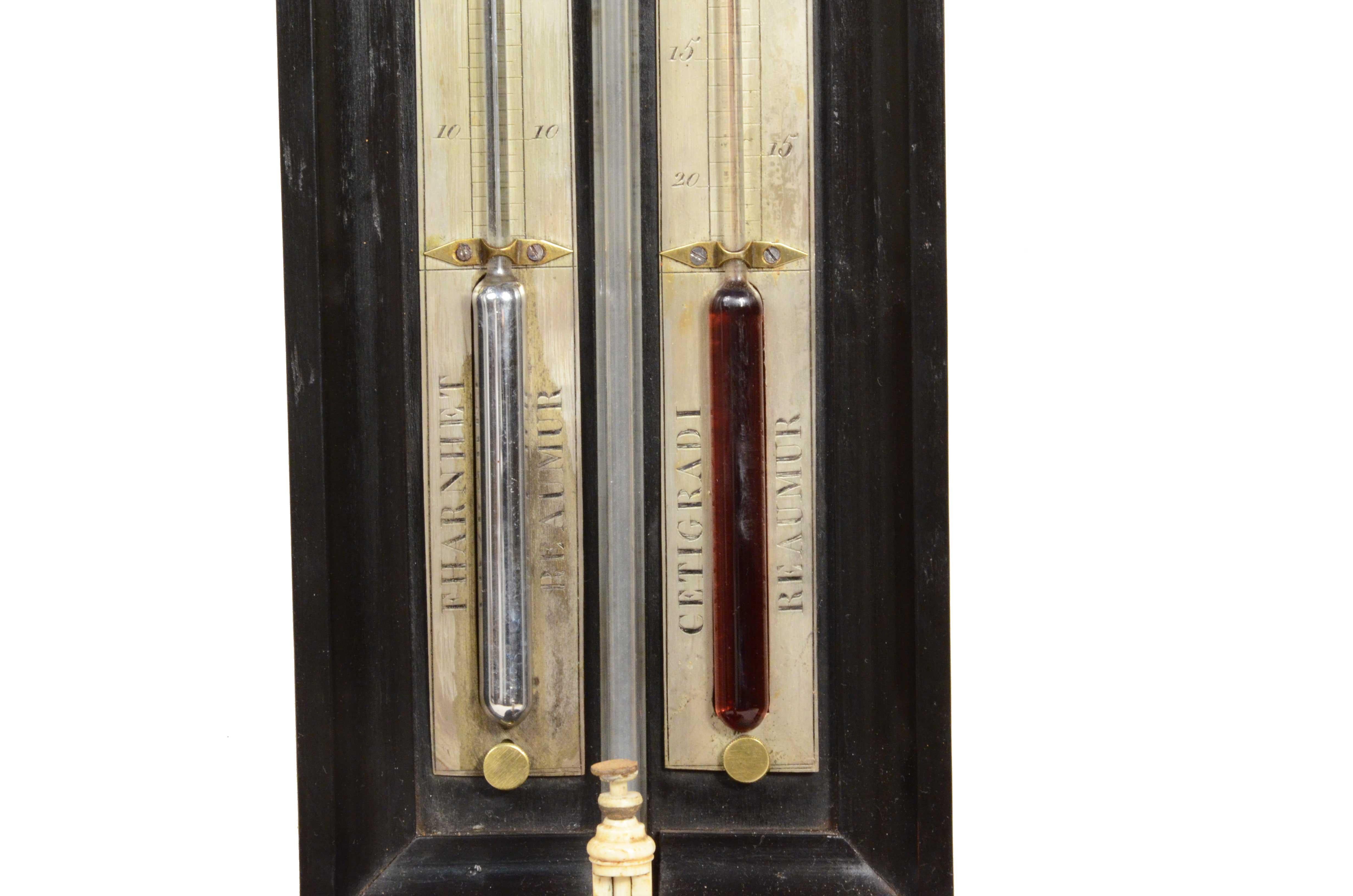 Stick barometer in glass and wood case Northern Italy early 19th century For Sale 8
