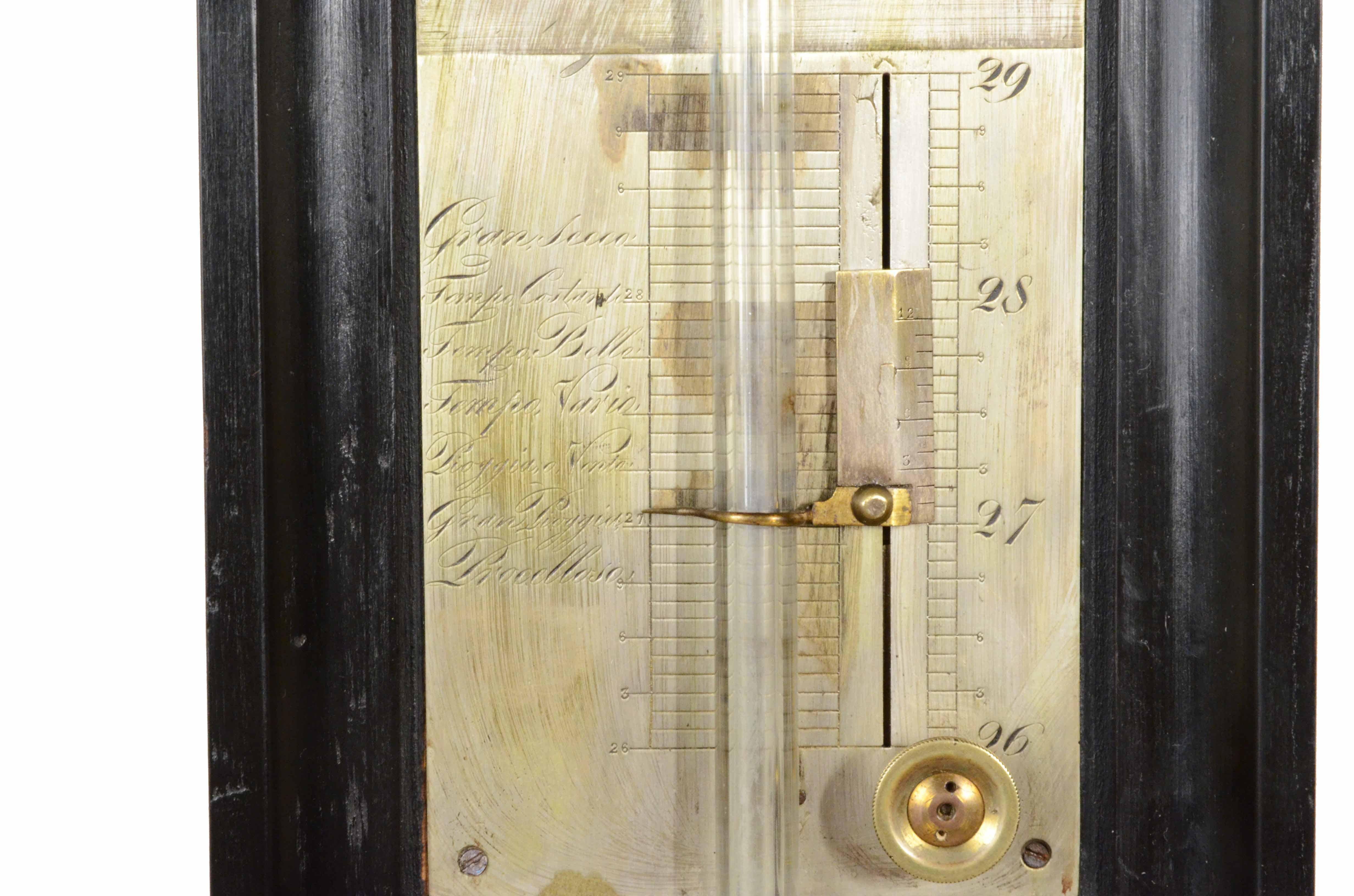Stick barometer in glass and wood case Northern Italy early 19th century For Sale 10