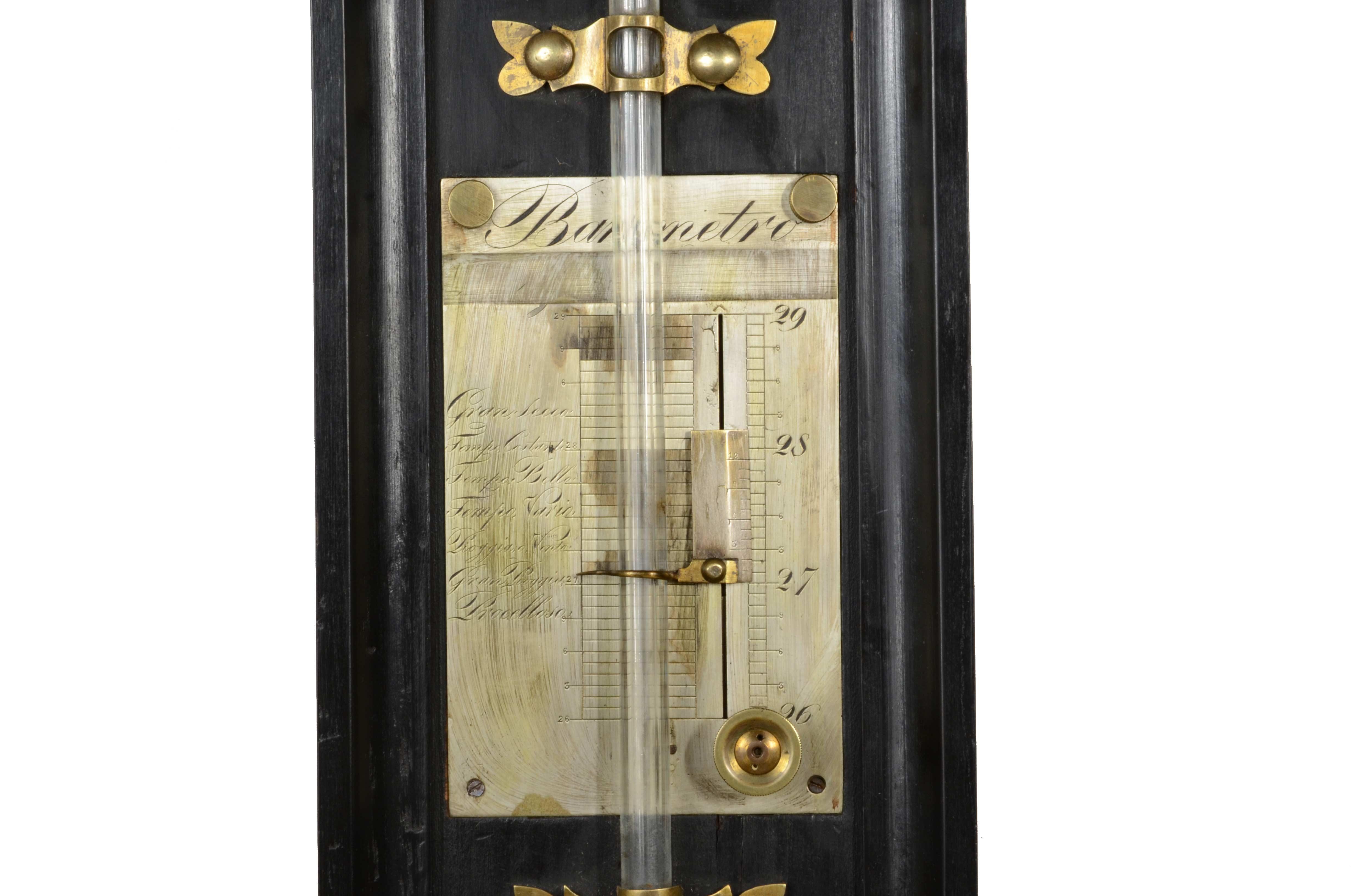 Stick barometer in glass and wood case Northern Italy early 19th century For Sale 14