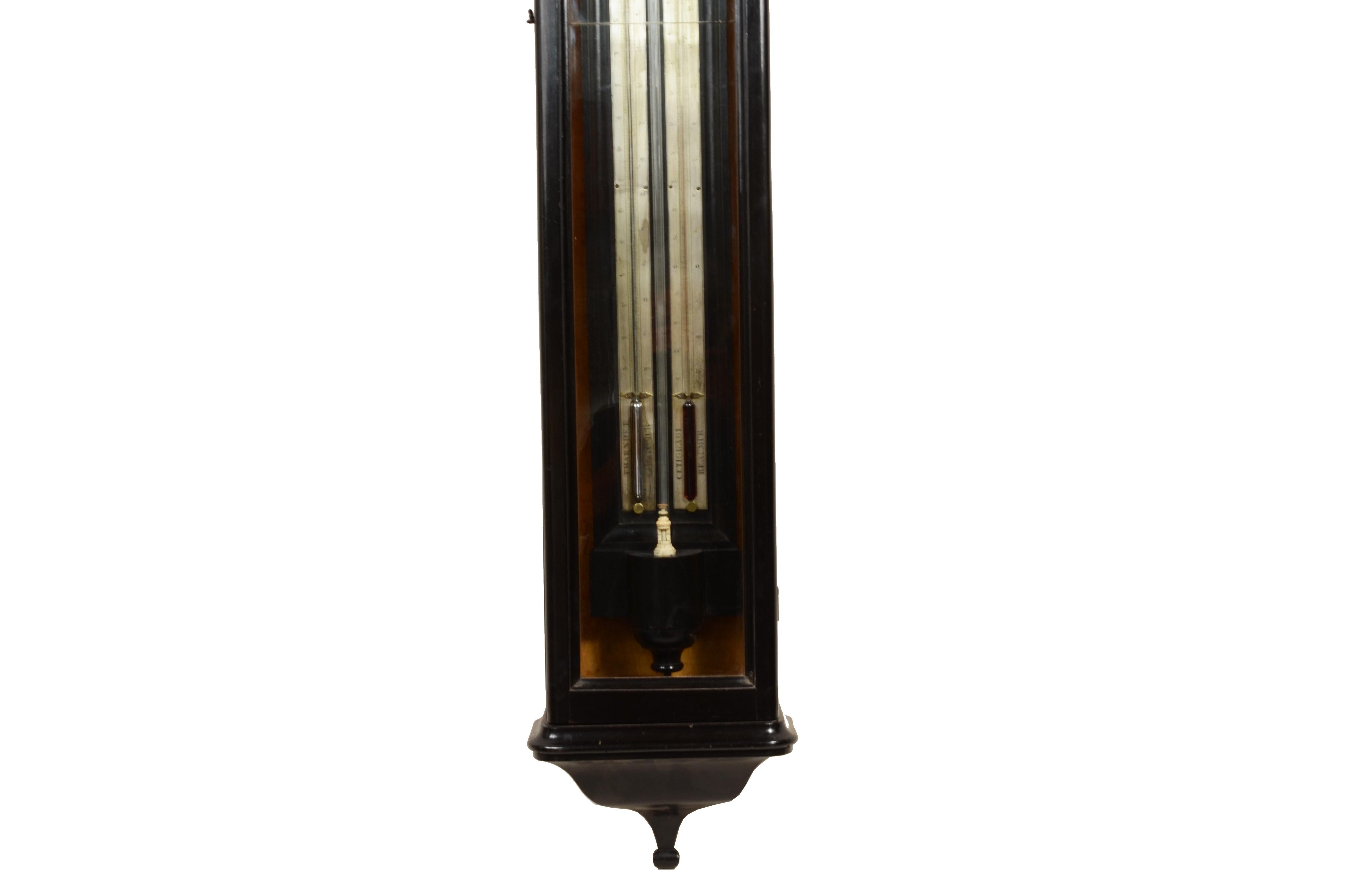Stick barometer in glass and wood case Northern Italy early 19th century For Sale 15