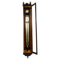 Antique Stick barometer in glass and wood case Northern Italy early 19th century