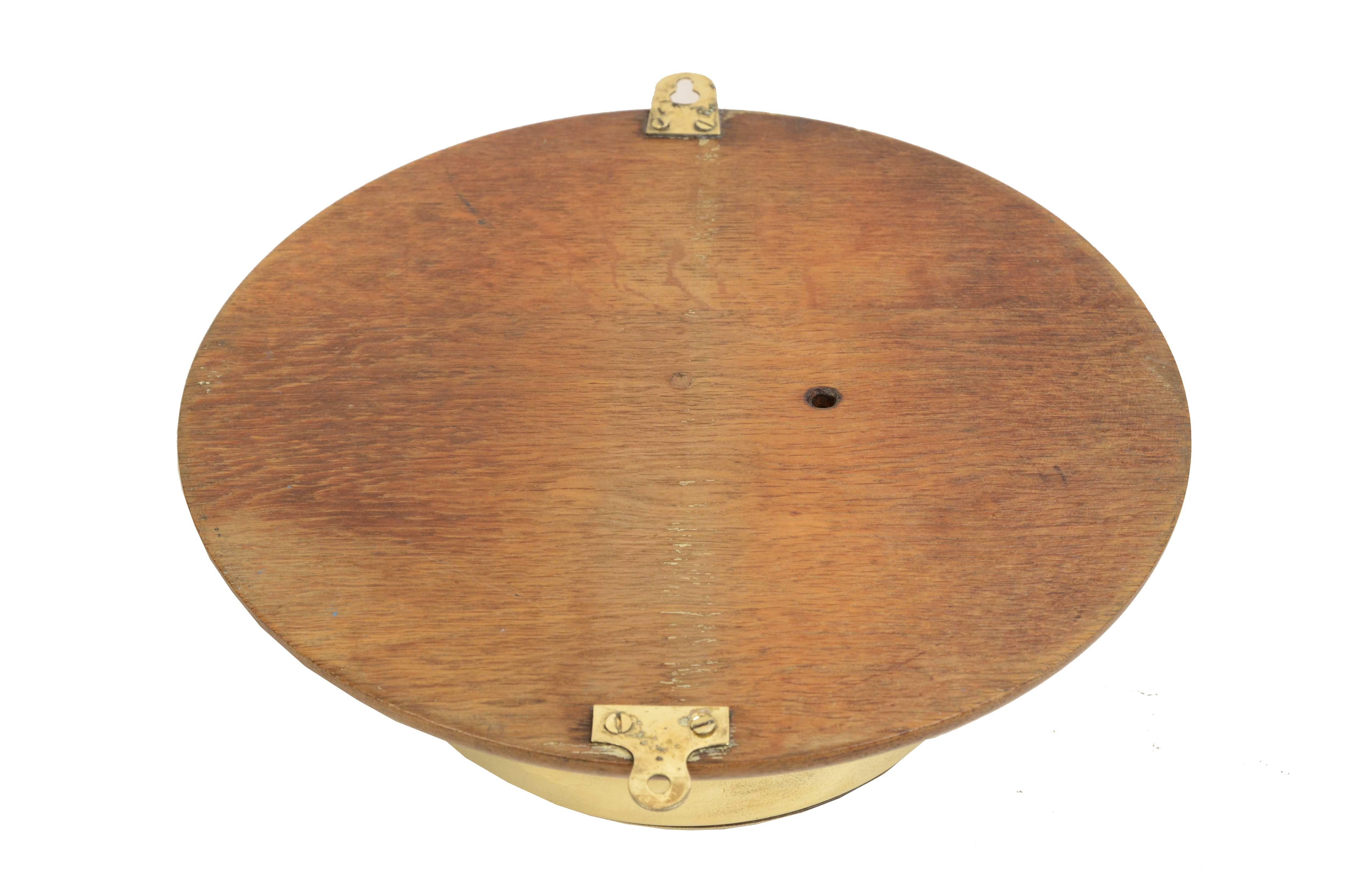 Brass wall-mounted aneroid barometer  signed John Barker & Son, early 1900s. 9