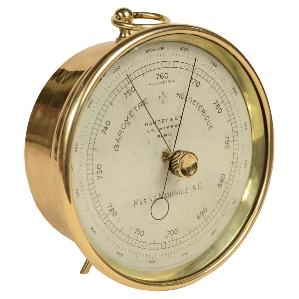 Brass table-top barometer station signed Semca Swiss 1950s For Sale at ...