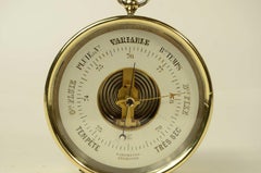Brass aneroid table barometer French manufacture from the early 1900s.