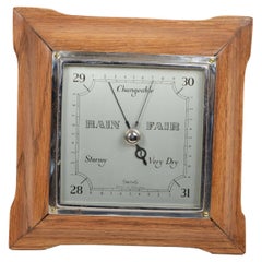 English oak wall-mounted aneroid barometer signed Smiths 1940s 
