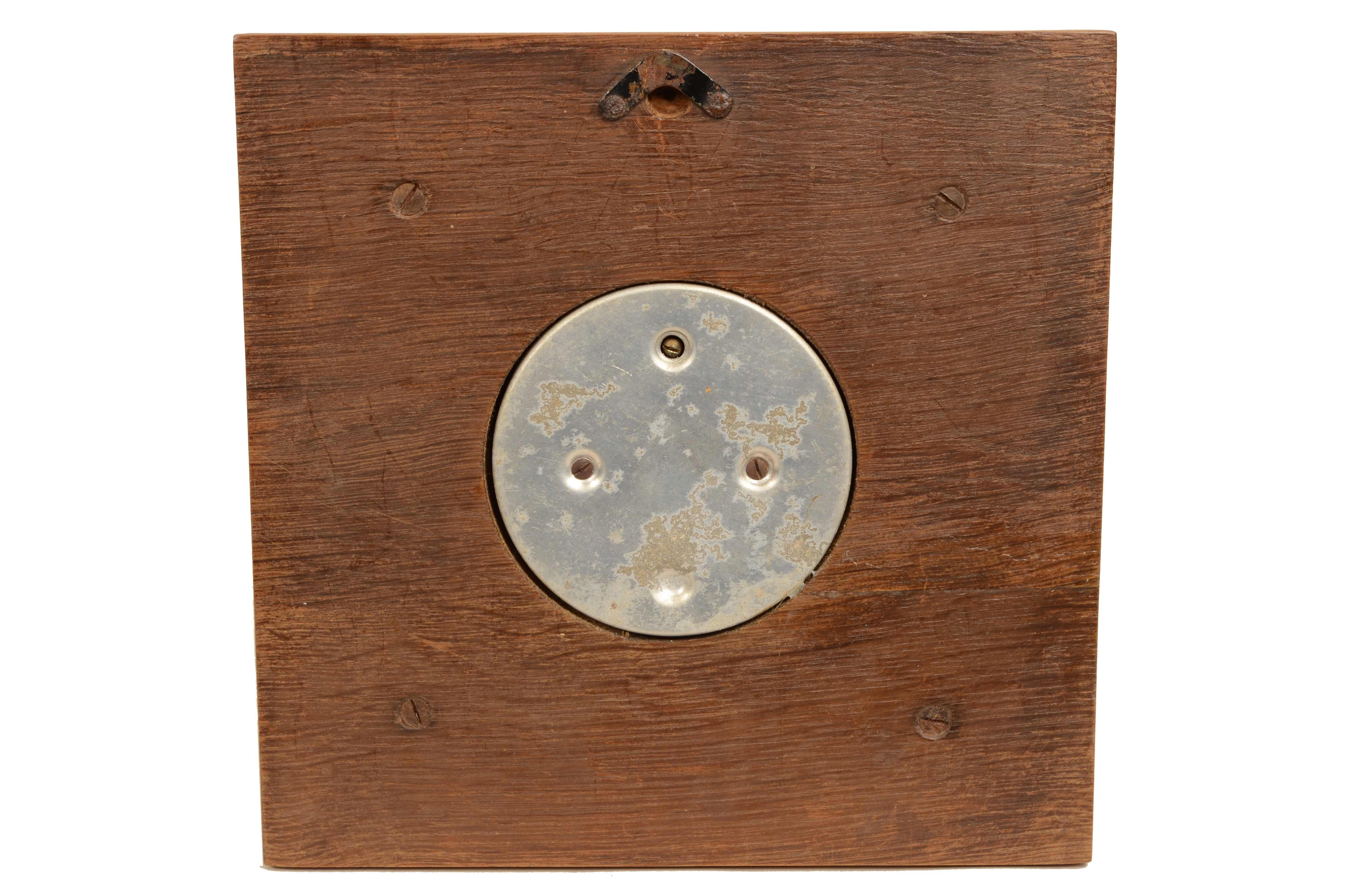 English wall barometer with a square shape made of oak from the 1940s For Sale 3