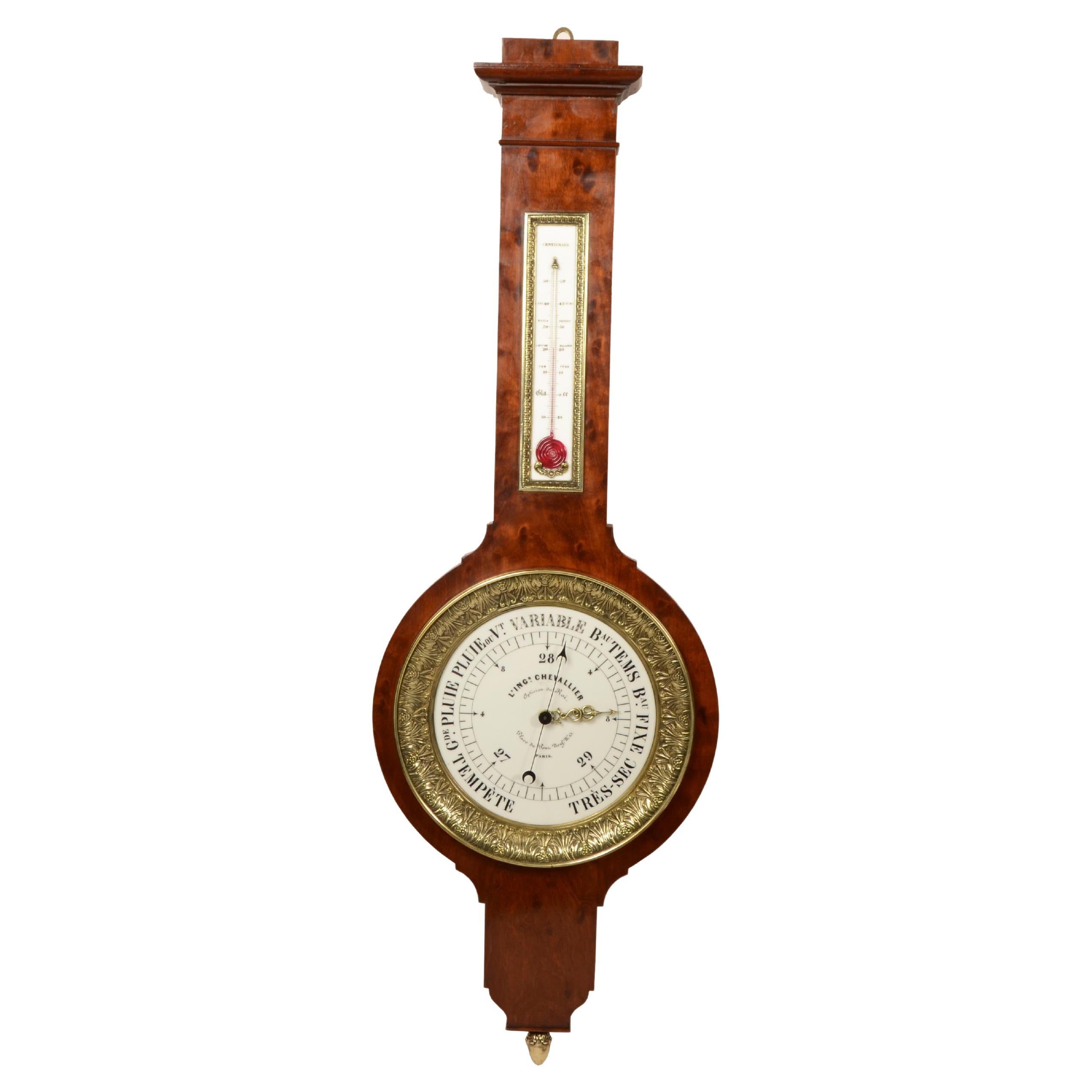 Barometer L'Ingr. Chevallier Opticien du Roi Place du Pont Neuf No. 15  Paris