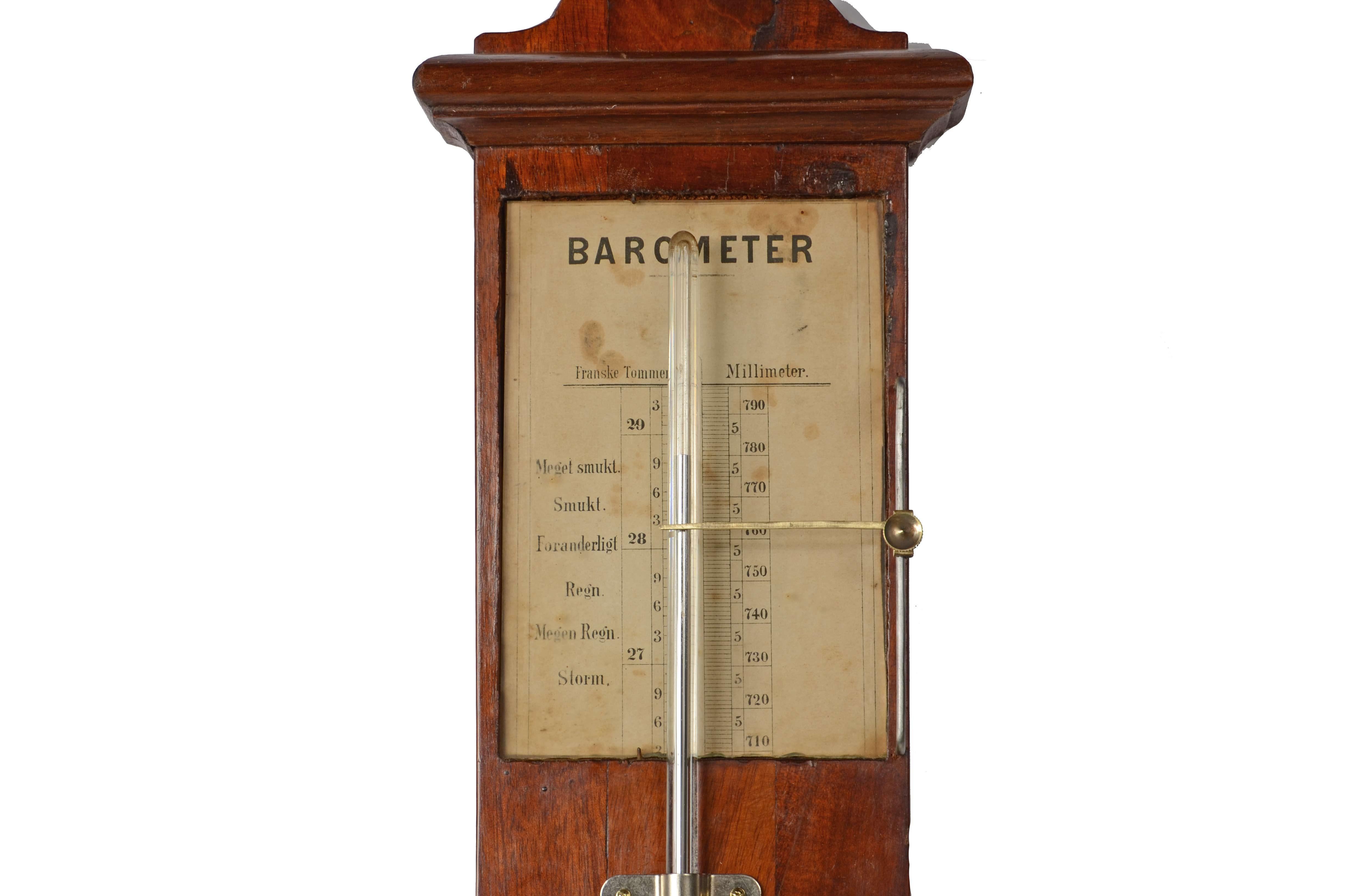Baromètre Torricellien à lattes sur planche de chêne Allemagne 1870 en vente 1