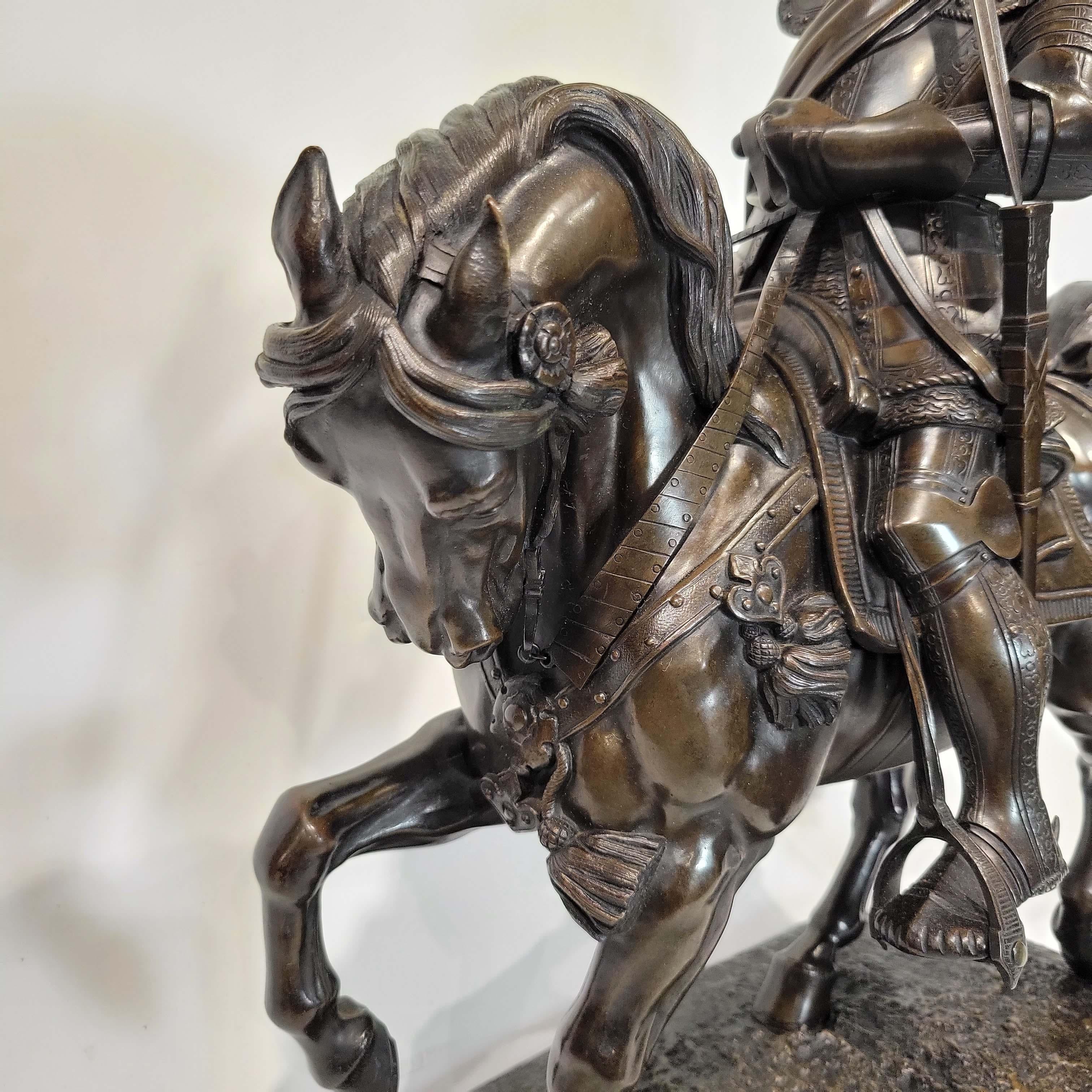 Baron Carlo Marochetti, a Bronze Equestrian Sculpture of Emanuele Filiberto For Sale 3
