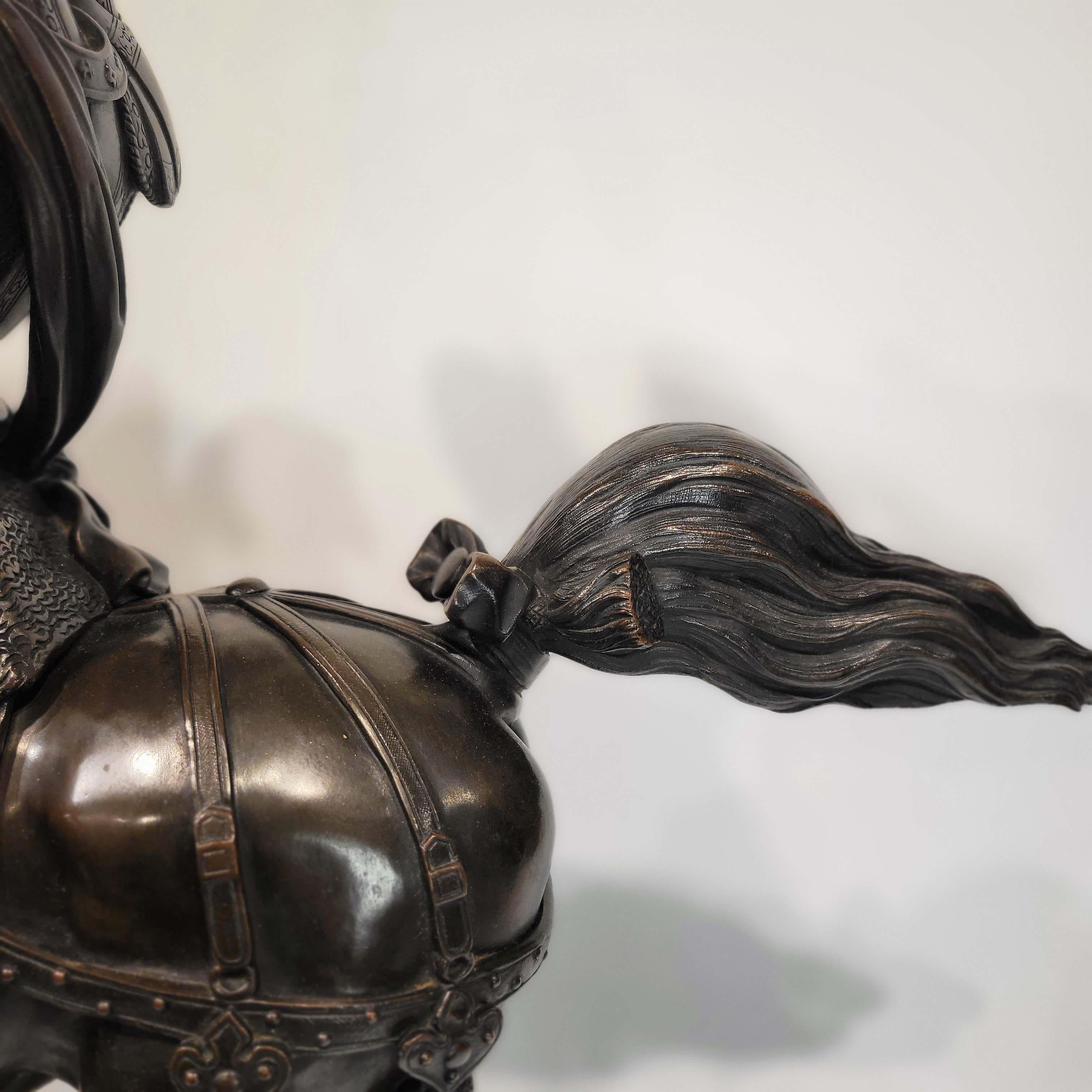 Baron Carlo Marochetti, a Bronze Equestrian Sculpture of Emanuele Filiberto For Sale 6