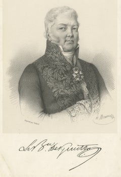 Baron Desgenettes, French Military Physician, Antique Lithograph, circa 1830