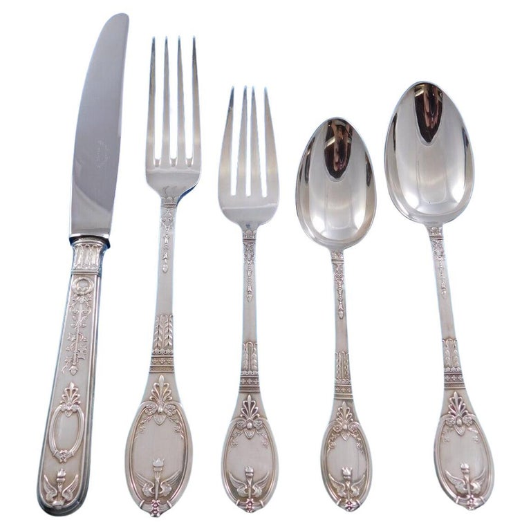 Baron Gerard by Souche-Lapparra French Sterling Silver Flatware Set Service  20pc For Sale at 1stDibs | baron cutlery