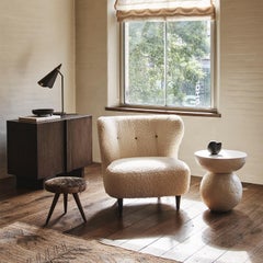 "Baron" Hand-Sculpted Plaster Side Table by Christiane Lemieux