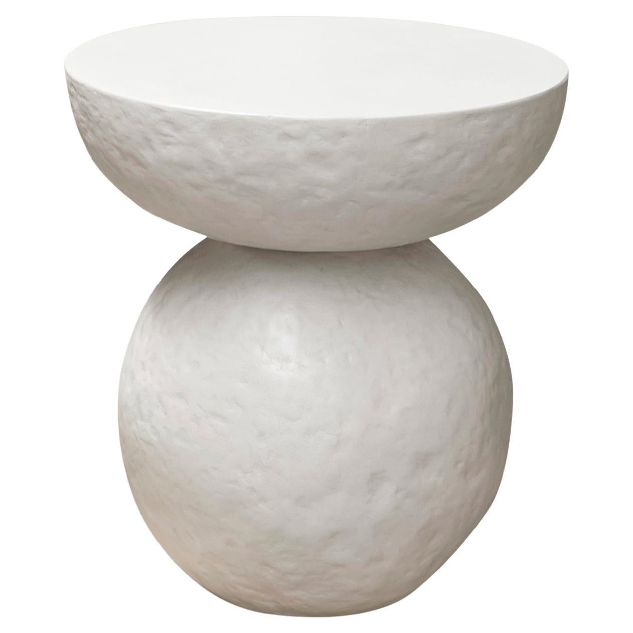 "Baron" Hand-Sculpted Plaster Side Table by Christiane Lemieux For Sale