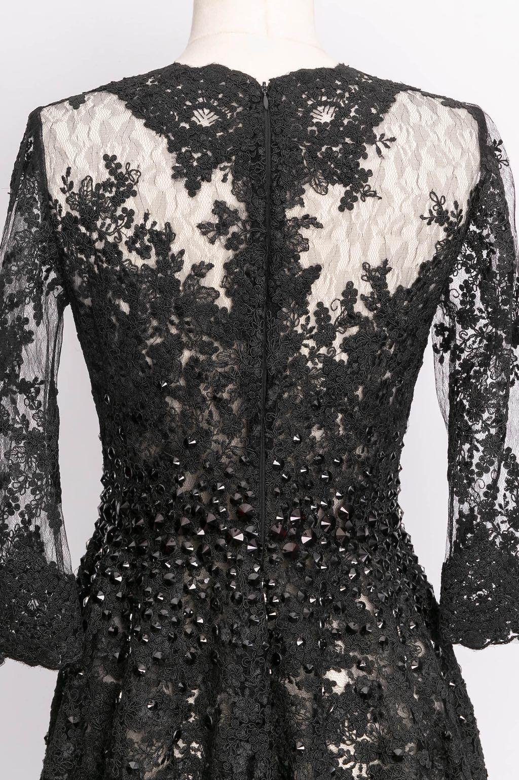 Baron Haute Couture Embroidered Lace Dress For Sale 1