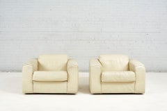 Baron Lounge Chairs by Robert Haussmann for Stendig, Cream Leather, 1970