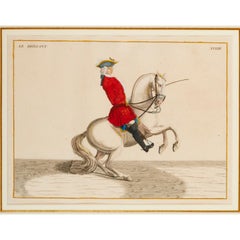 Baron Rais d'Eisenberg, Hand-Colored Equestrian Engraving c. 1747, "Le Brillant"