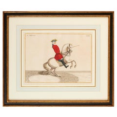Baron Rais d'Eisenberg, Hand-Colored Equestrian Engraving c. 1747, "Le Brillant"