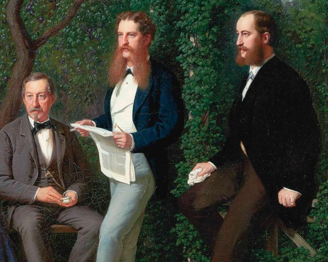 Retrato al óleo del grupo del barón Rothschild Circa 1890 Alemán en venta