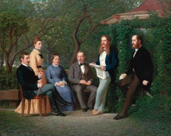 Baron Rothschild Group Portrait Oil Painting Circa 1890