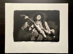 Jimi Hendrix by Baron Wolman rare signed platinum print
