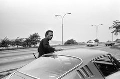 Miles Davis and his Ferrari 275 GTB/4 by Baron Wolman, framed signed print