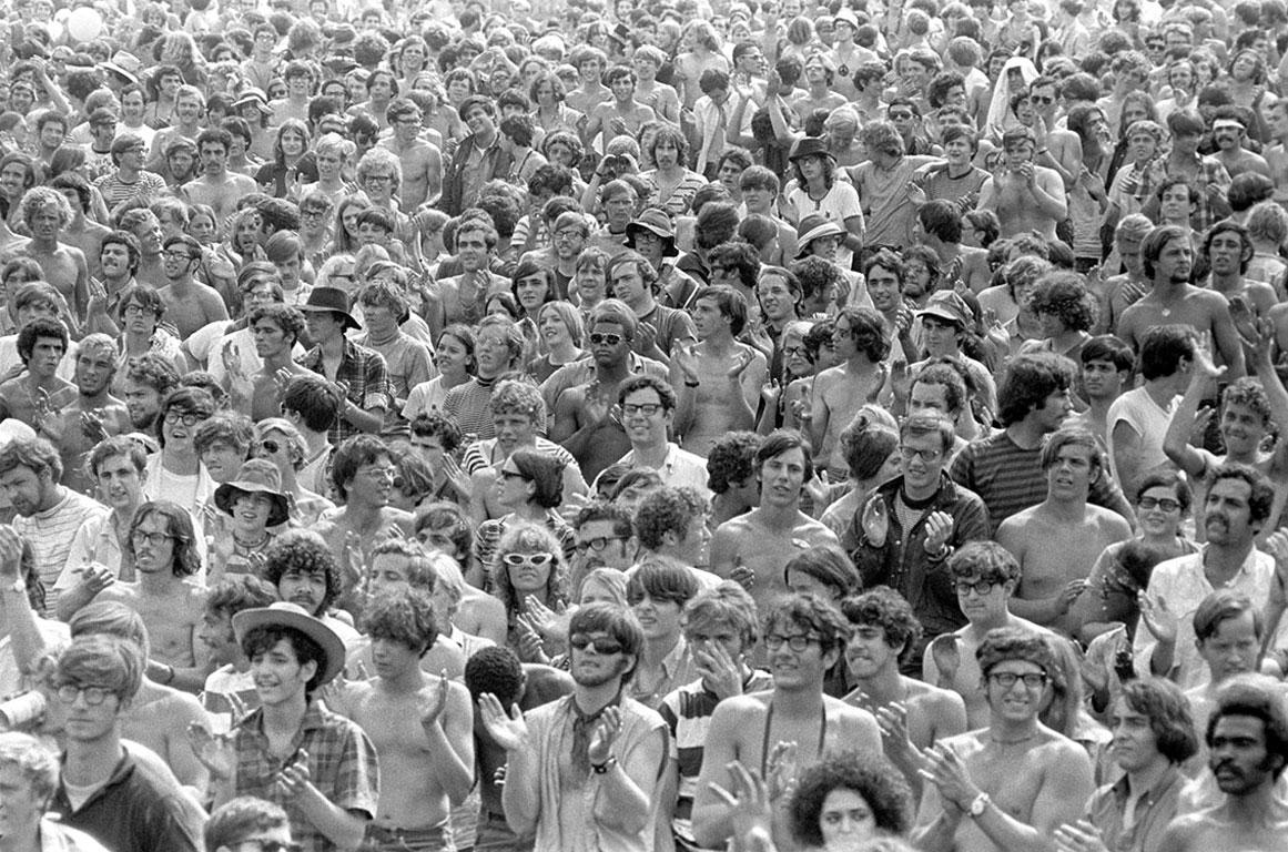 Baron Wolman Black and White Photograph - Woodstock 1969, Crowd Scene