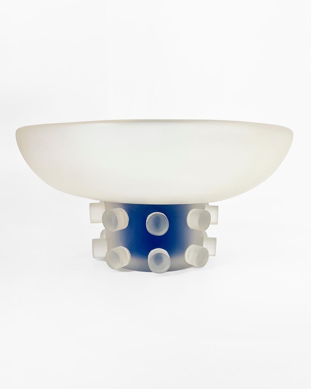 Mexican Baron y Vicario Xilitla Clear and Blue Resin Pedestal Bowl, In stock For Sale