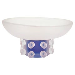 Baron y Vicario Xilitla Clear and Blue Resin Pedestal Bowl, In stock