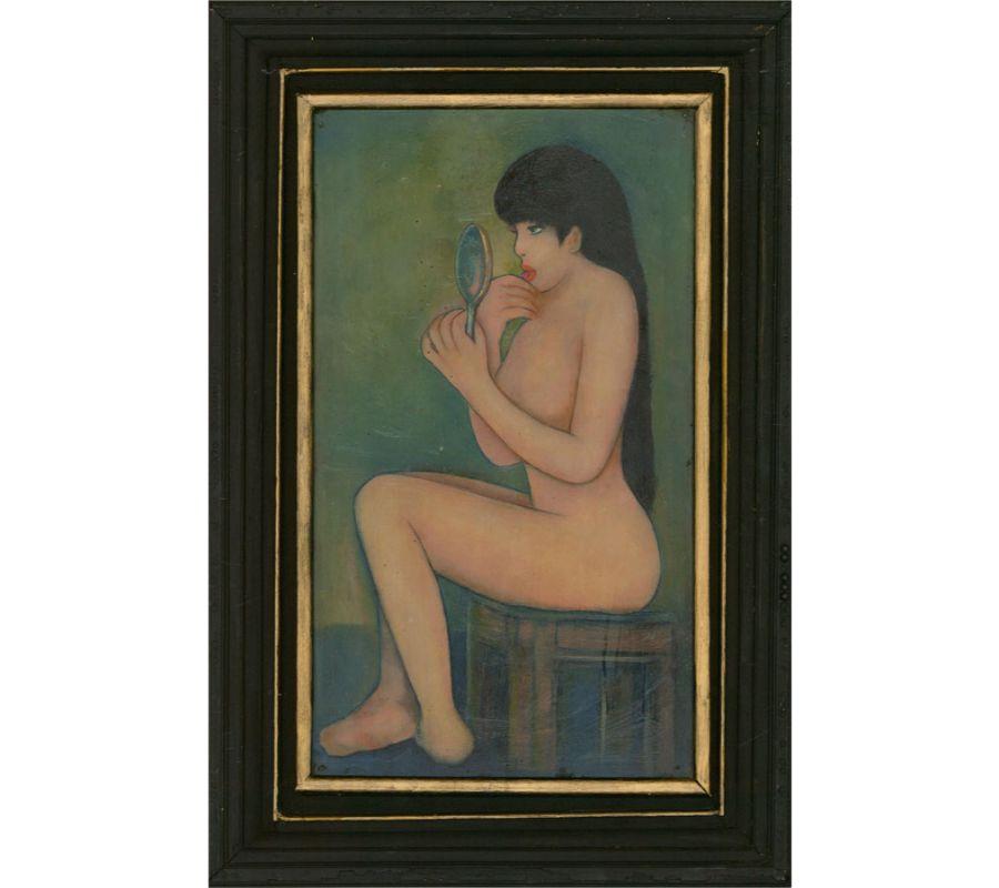 Baron Yamanda - 20th Century Oil, Nude with Hand Mirror 3