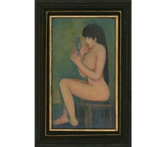 Baron Yamanda - 20th Century Oil, Nude with Hand Mirror