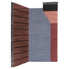 Barona Terrazze Rectangular Rug in Hand-knotted Wool with Fringe by Mohebban