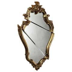 Barone Wall Mirror with Gold-Plated Wooden Frame by Barberini & Gunnell