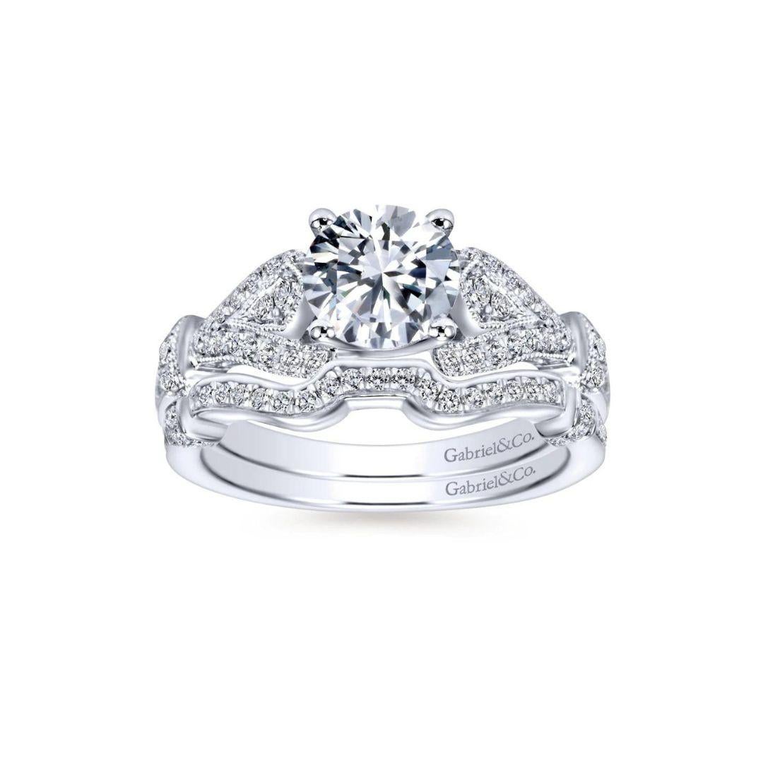 Baroness Diamond Engagement Mounting in White Gold In New Condition For Sale In Stamford, CT