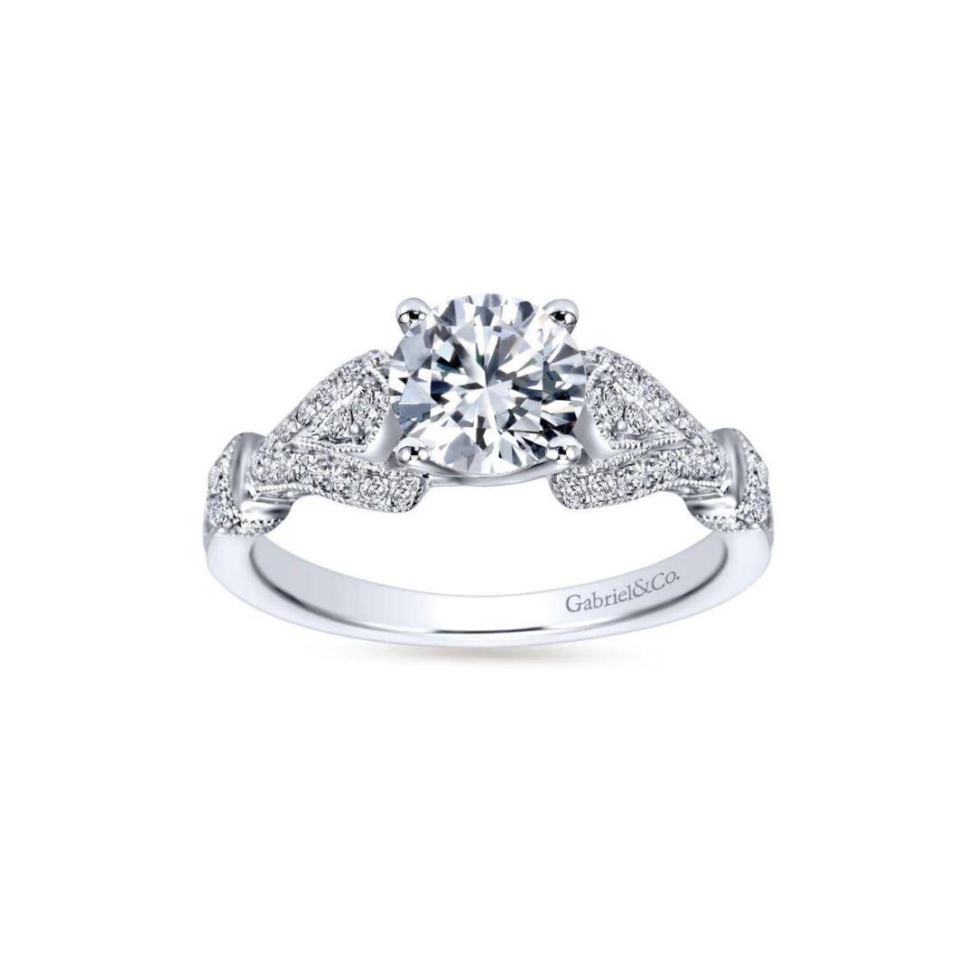 Women's Baroness Diamond Engagement Mounting in White Gold For Sale