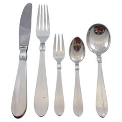 Baronesse by Jens Andersen Sterling Silver Flatware Set Service Danish 44 pcs